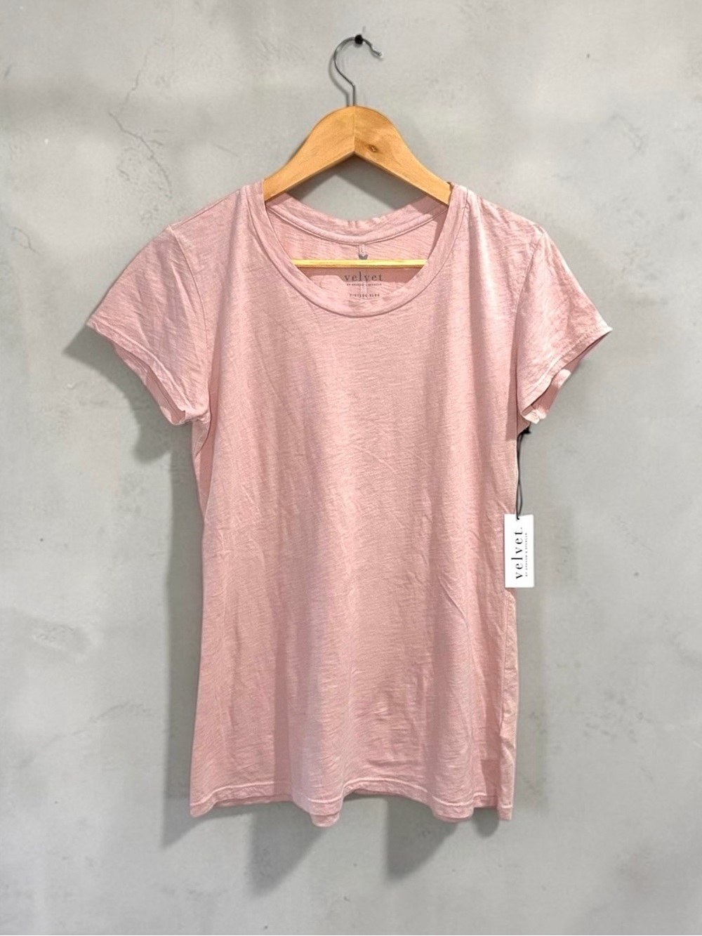 Velvet by Graham & Spencer NWT Vintage Slub Blush Pink Tee Size Medium